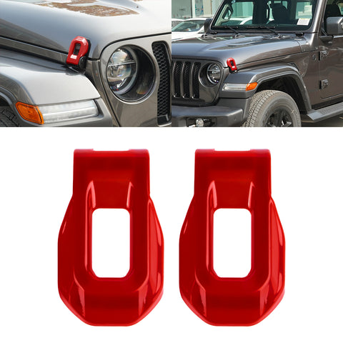 x xotic tech Hood Latches Engine Buckle Bonnet Fastener Cover Trim Decoration Compatible with Jeep Wrangler JL JLU 2018-up & Gladiator JT 2020-up(2Pcs)