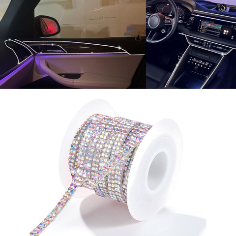 16.4 Ft Rhinestone Auto Dashboard Line Self Adhesive Molding Sticker Trim Strips