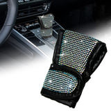 Bling Rhinestone Leather Auto Gear Shift Knob Protective Cover Universal Fit