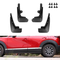 x xotic tech 4PCS Car Front & Rear Mud Flap Splash Guards Fender Flare Mudguard Dirt Slush Trap Protector w/Hardware Accessories Compatible with Mazda CX-30 CX30 2020 2021 2022 2023 2024 2025