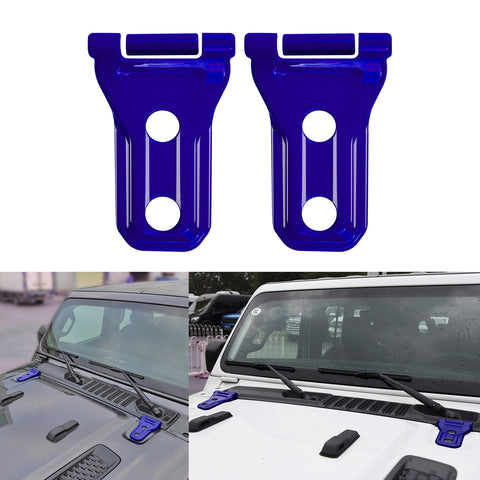 x xotic tech Front Engine Hood Hinge Cover Trim Decoration Exterior Accessories Compatible with Jeep Wrangler JL JLU 2018-up & Gladiator JT Truck 2020-up (2Pcs)