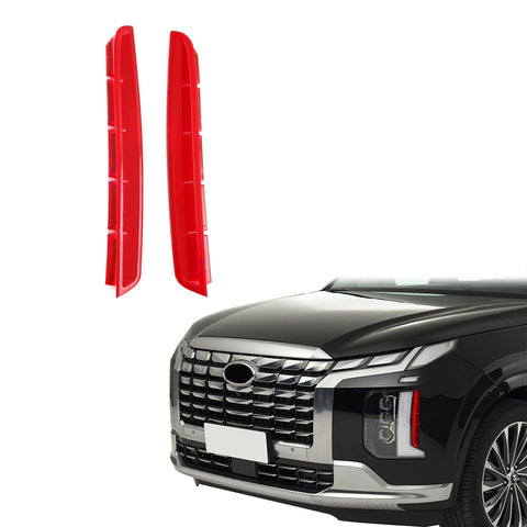 Glossy Red Front Fog Light Air Inlet Cover Trim For Hyundai Palisade 2023-2025
