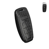 Xotic Tech Matte Black Carbon Fiber Pattern Hard Shell Key Fob Cover Case Compatible with Audi A3 A6 A7 A8 Q7 Q8 E-Tron S3 S6 RS6 RS7 S6 S7 SQ7 SQ8 3-Button Smart Keyless Entry Key Protector