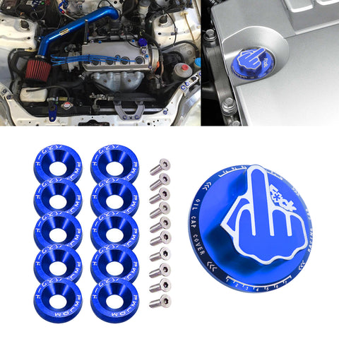 Screw-In Middle Finger Oil Tank Cap Engine Bay Dress Up Kit For Toyota Camry