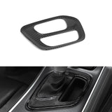 Car Interior Gear Shift Media Panel Cover Trim Accessories Decoration, Carbon Fiber Pattern, Compatible with Dodge Challenger 2015-up