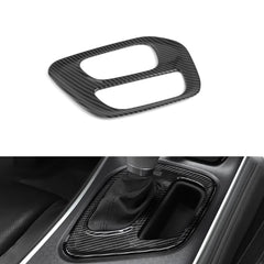 Car Interior Gear Shift Media Panel Cover Trim Accessories Decoration, Carbon Fiber Pattern, Compatible with Dodge Challenger 2015-2023