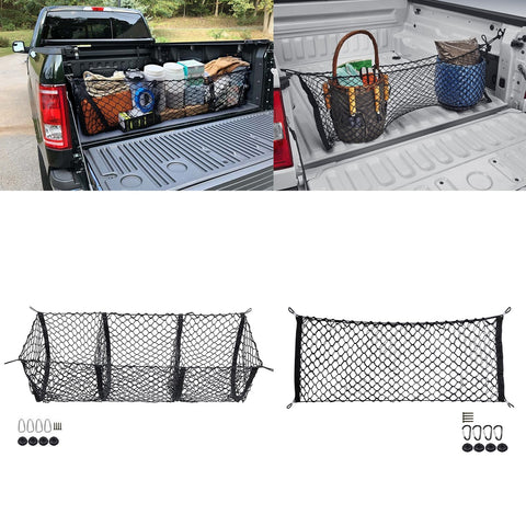 Universal Elastic Envelope Style + 3 Pockets Cargo Mesh Net Trunk Grocery Bag