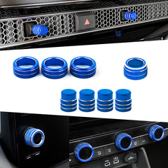 Blue Center Console AC Outlet + Navigation Switch Trim Kit For Honda Civic 2022+