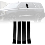 For Cadillac Escalade 2007-14 Black Pillar Post Door Window Trim Piano Cover Kit