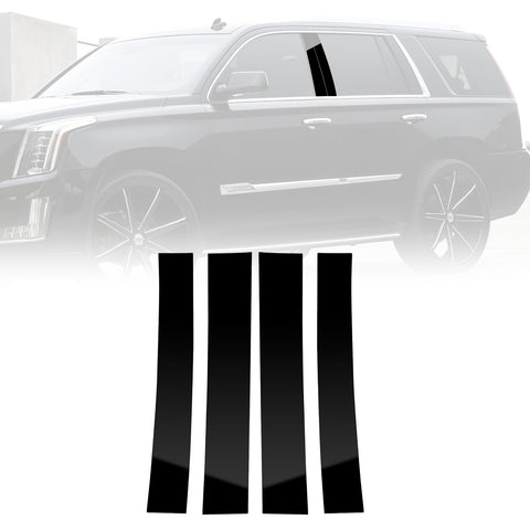 For Cadillac Escalade 2007-14 Black Pillar Post Door Window Trim Piano Cover Kit
