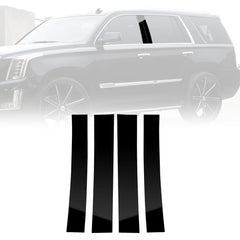 For Cadillac Escalade 2007-14 Black Pillar Post Door Window Trim Piano Cover Kit