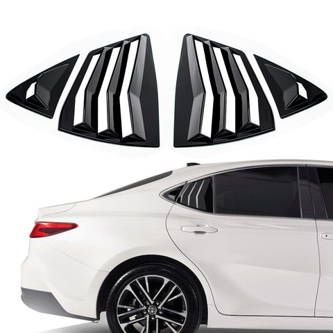 Side Window Louver Blinds Sun Shades Trim For Toyota Camry 2025-2026 Gloss Black