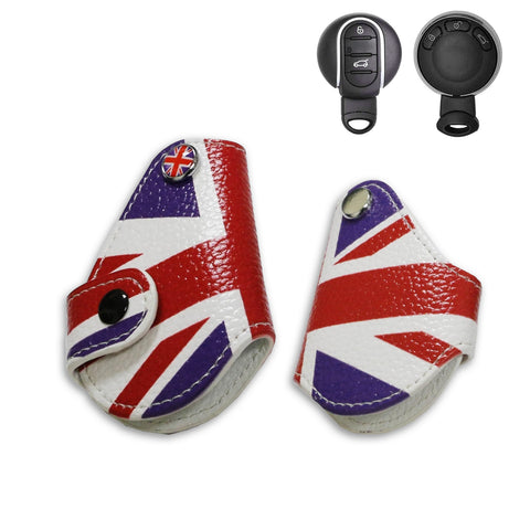 x xotic tech Union Jack UK Flag Style Key Fob Cover Holder Protector Compatible with MINI Cooper R55 R56 R57 R58 R59 R60 R61 F56 F55 F54 F57 F60 Smart Key