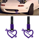 x xotic tech JDM Cupid's Arrow Shaped Tsurikawa Subway Train Bus Handle Straps Drift Charm Rear Bumper Warning Loops Ring for Cars, SUV Interior Exterior Decoration