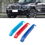 Tri-Colored Front Center Kidney Grille Strips Clip Cover For BMW X7 G07 2019-22