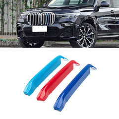 Tri-Colored Front Center Kidney Grille Strips Clip Cover For BMW X7 G07 2019-22