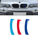 Tri-Colored Front Center Kidney Grille Strips Clip Cover For BMW X5 E53 1999-03