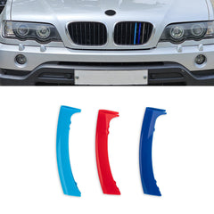 Tri-Colored Front Center Kidney Grille Strips Clip Cover For BMW X5 E53 1999-03