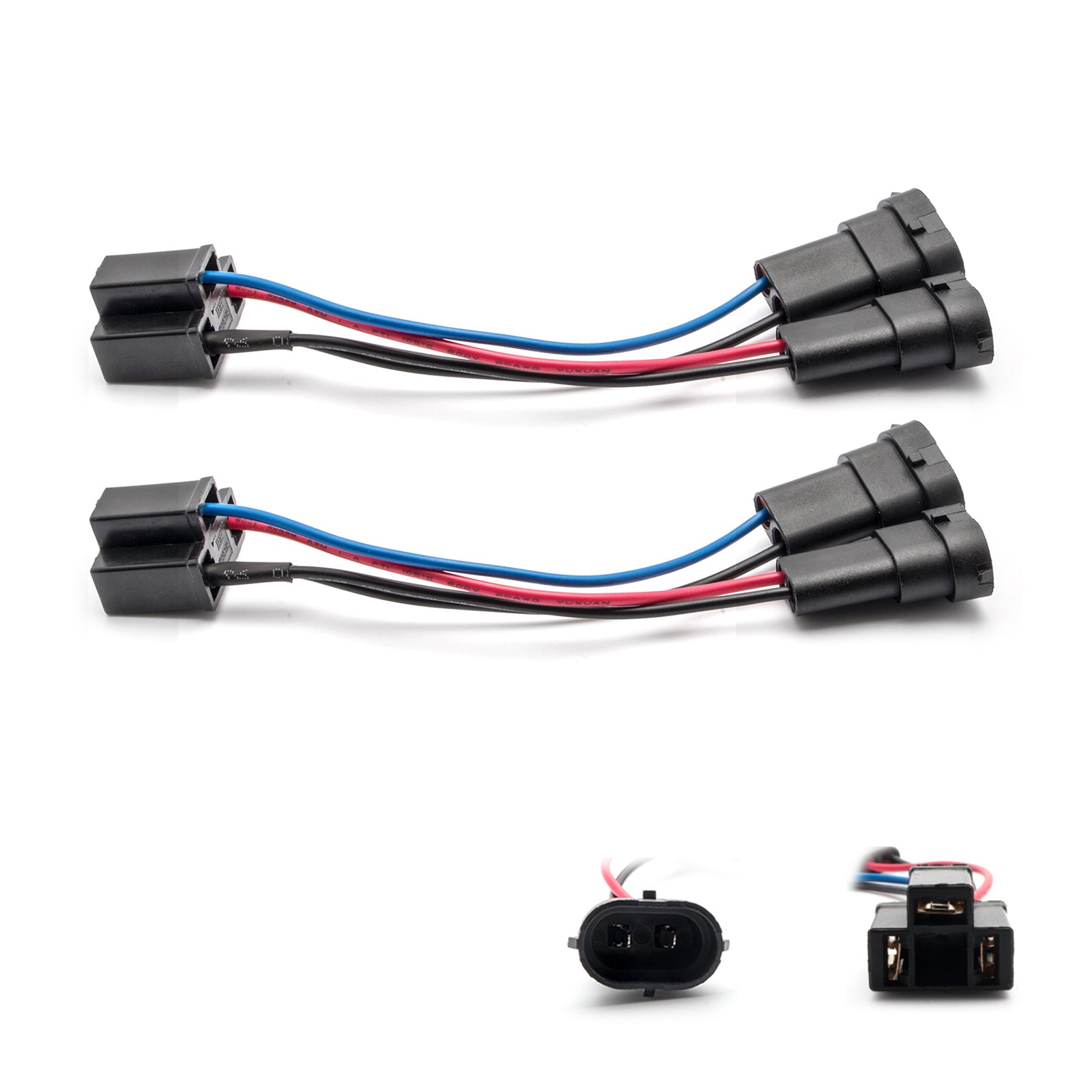 H11 H9 to H4 Conversion Wiring Harness Cable Socket Plug Adapter