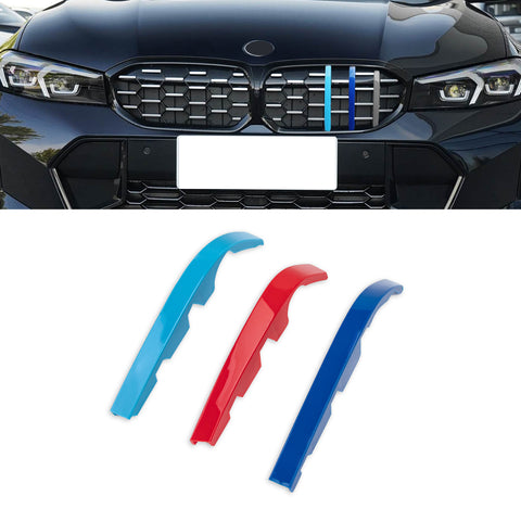 Tri-Colored Front Diamond Grille Strips Clip Cover For BMW 3 Series G20 2023-up