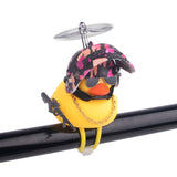 x xotic tech Rubber Duck Bike Bell Decoration, Cute Yellow Squeeze Duck Bicycle Accessories w/Propeller Helmet for Car Dashboard Motorcycle Scooter Handlebar Horn Kids Toddler Toy Outdoor