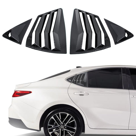 Side Window Louver Blinds Sun Shades Trim For Toyota Camry 2025-2026 Gloss Black