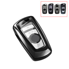 Key Fob Cover Soft TPU Key Shell Case Car Smart Remote Key Protector Fit for BMW 1 3 5 6 7 Series X1 X3 X4 X5 X6, Black