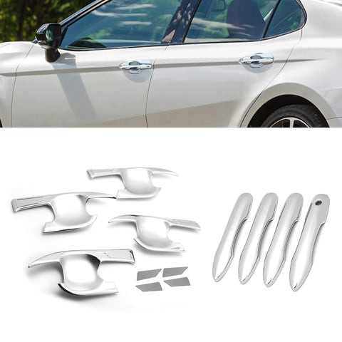 Chrome Exterior Door Handle Bowl Cover Trim Decor Kit For Toyota Camry 2018-2026