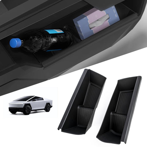 x xotic tech Door Side Storage Box Compatible with Tesla Cybertruck 2024 2025, Front Door Insert Tray Organizer Door Slot Pockets, Lower TPE Door Protector Liner, 2Pcs