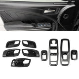 Carbon Fiber Style Door Handle Bowl Window Lift Switch Cover For Dodge Charger 2011-23