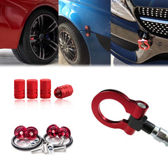 Set Towing Hook+ Air Valve Caps + Release Fastener For Mercedes CLA GLK SLK GLA