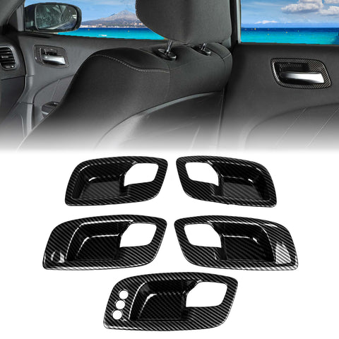 Carbon Look Door Handle Bowl Trim For Charger 2011-23 Chrysler 300 2015-2023
