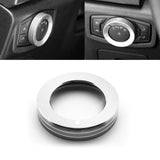 1x Red Aluminum Headlight Fog Light Switch Knob Cover Button Ring Trim for Ford Mustang F-150 Raptor 2015-up