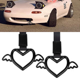 x xotic tech JDM Angel Wing Shaped Tsurikawa Subway Train Bus Handle Straps Drift Charm Rear Bumper Warning Loops Ring for Cars, SUV Interior Exterior Decoration