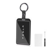 x xotic tech Transparent Card Key Holder, Card Protective Case Cover Comapatible with Tesla Model Y/3/S/X Cybertruck Accessories, Full Protection Key Fob Shell Key Chain(Aluminum Alloy)