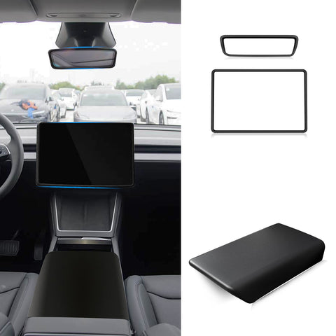 Center Console Screen Edge Frame Armrest Cover Kit For Tesla Model 3 Y 25+