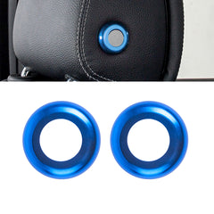 2x Blue Inner Seat Headrest Button Ring Cover Trim For W205 2015-2021 X205 2016-2022