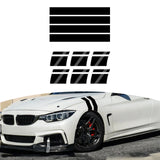 Universal Fit Front Hood Fender + Wheel Rim Slash Stripes Tape Decals Set