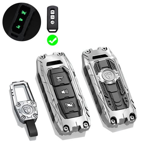 x xotic tech Mech Style Heavy Metal Key Fob Cover Compatible with PCX 150 Hybrid X-ADV SH125 Scoopy Forza 125 300 2016-2018 Super Cup 2020 2021, Zinc Alloy Key Case Protector Shell Keychain