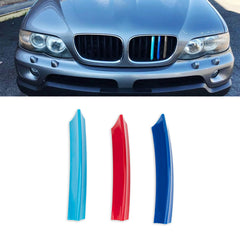 Tri-Colored Front Center Kidney Grille Strips Clip Cover For BMW X5 E53 2004-06