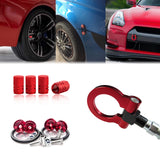 Set Towing Hook+Tire Valve Caps+Quick Release Fasteners For Nissan 370z 2013-18