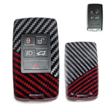 x xotic tech Glossy Black/Red Mix Color Carbon Fiber Texture Hard Plastic Key Fob Cover Case Compatible with Land Rover Range Rover Sport Evoque 2018-up, Defender 2020-up, Discovery 2019-up