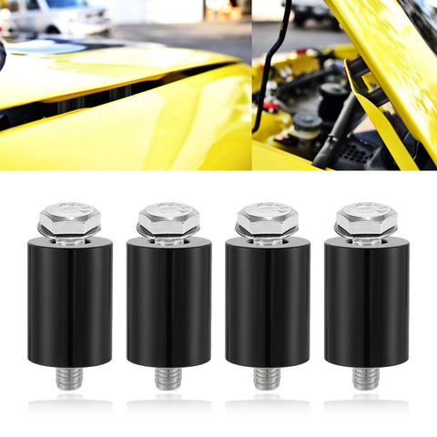 4Sets Steel Bulkhead Riser Kit, Engine Motor Hood Vent Spacer Riser, 1 inch 8mm Aluminum Alloy Engine Hood Ventilation Spacer for Auto Engine Turbo Swap