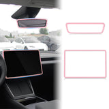 2pcs/Set Screen Edge Rearview Mirror Protector Trim Frame For Tesla Model 3 Y