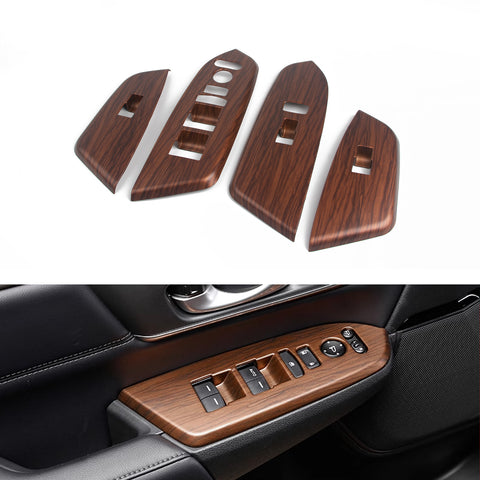 Peach Wood Grain Window Lift Button Control Panel Trim For Honda CR-V 2017-2022