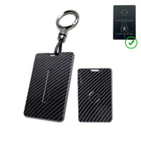 x xotic tech Key Card Holder Compatible With Tesla Model 3 Y S X Cybertruck, Glossy Black Carbon Fiber Finish Hard Plastic Cover Protective Card Case Keychain