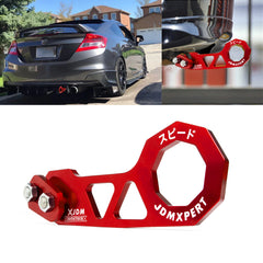 Xotic Tech Auto Aluminum JDM Rear Tow Hook Kit Racing Style Trailer Towing Ring Decoration Car Accessories , Universal Fit Car , Truck , SUV , Most Vehicles (Red)