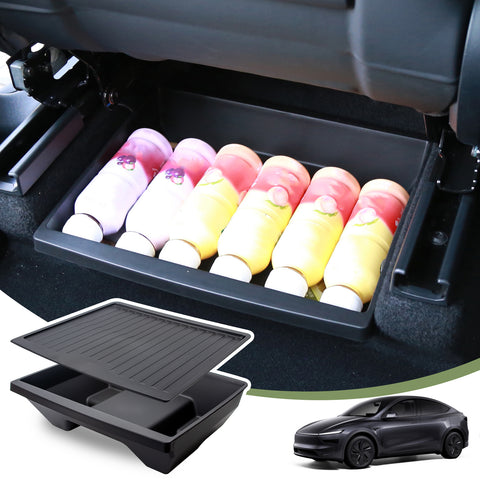 Under Seat Storage Box Organizer Accessories For Tesla Model Y Juniper 2025 2026