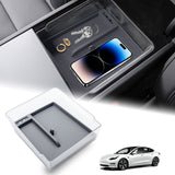 Gray Center Console Armrest Organizer Tray For Tesla New Model 3/Y 2025 2026