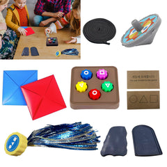 x xotic tech Gonggi Korean Game, Korean Folk Game Set, Korean Traditional Play Game- Jebi chagi, Gong-gi, Biseokchigi, Paeng-y, DDAKJI, Family Travel Party Games